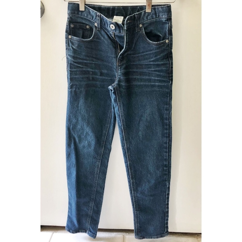 Faded Glory Boys Jeans Size 12 Blue Denim Straight Leg Dark Wash